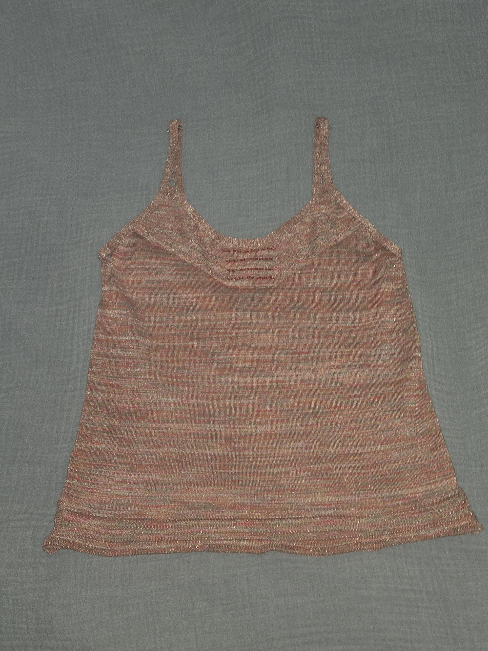 Magaschoni Metallic Rose-Blend Knit Camisole